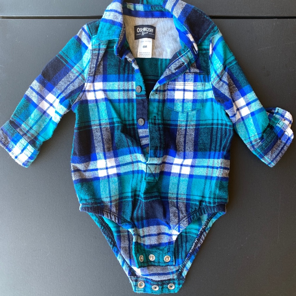 Baby Boys Plaid Button-up
